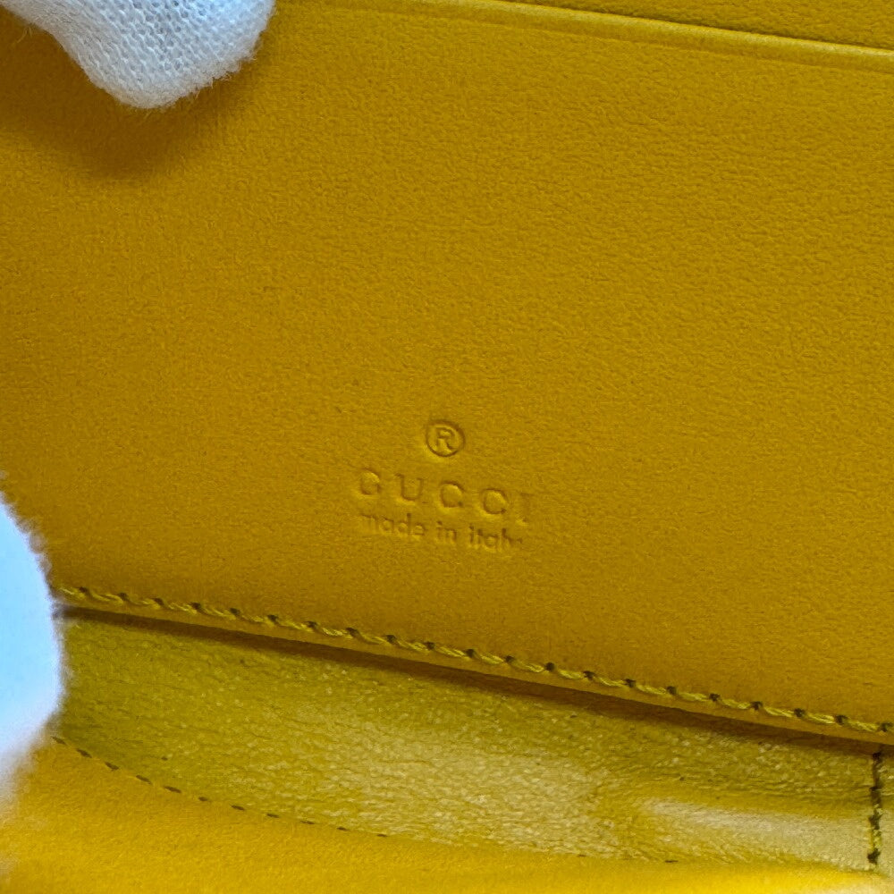 GUCCI Coin case 657571 leather yellow GG emboss