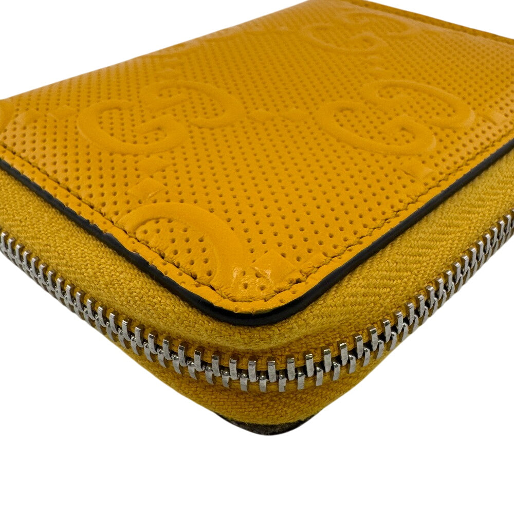 GUCCI Coin case 657571 leather yellow GG emboss