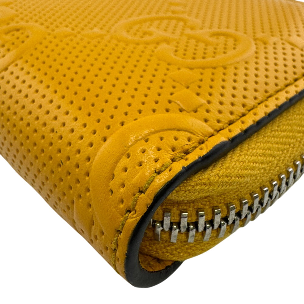 GUCCI Coin case 657571 leather yellow GG emboss