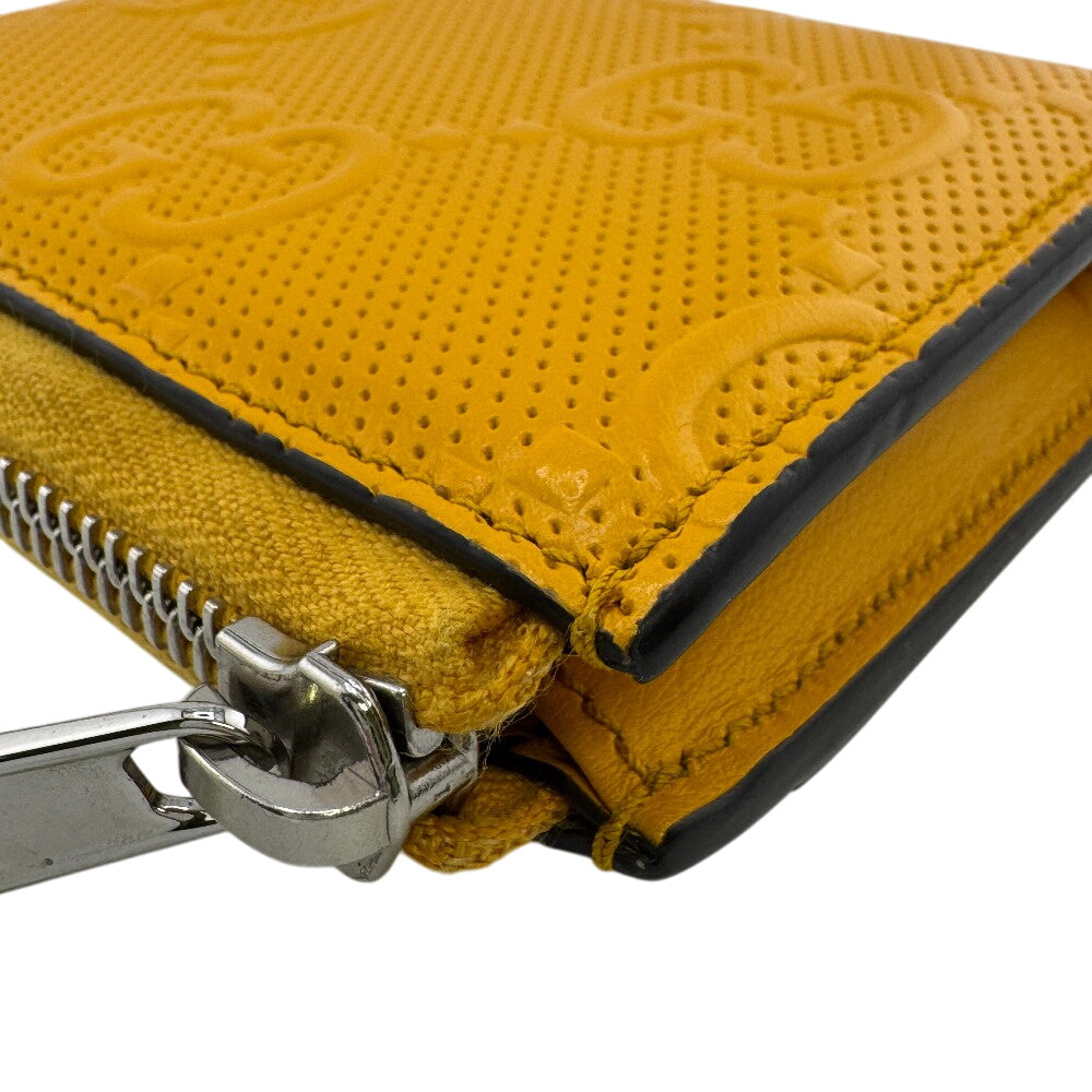 GUCCI Coin case 657571 leather yellow GG emboss