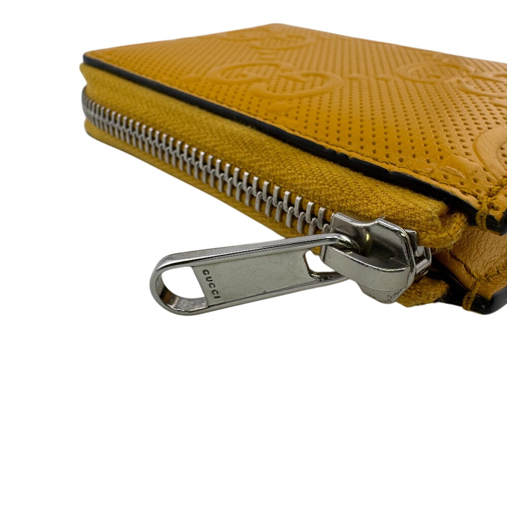 GUCCI Coin case 657571 leather yellow GG emboss