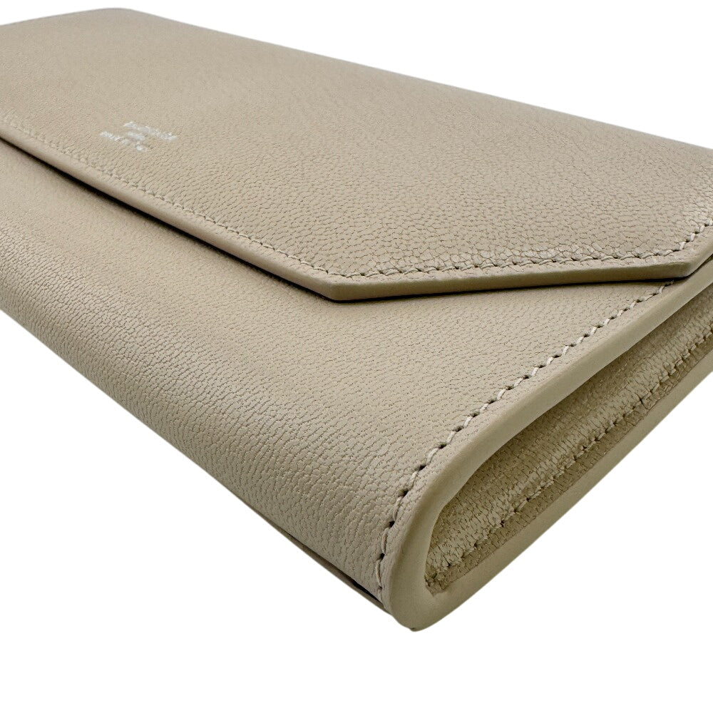 BALENCIAGA Long Wallet Purse 736732 leather beige envelope