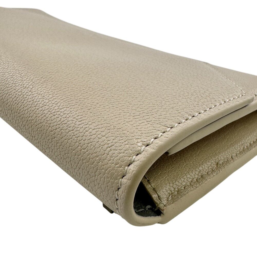 BALENCIAGA Long Wallet Purse 736732 leather beige envelope