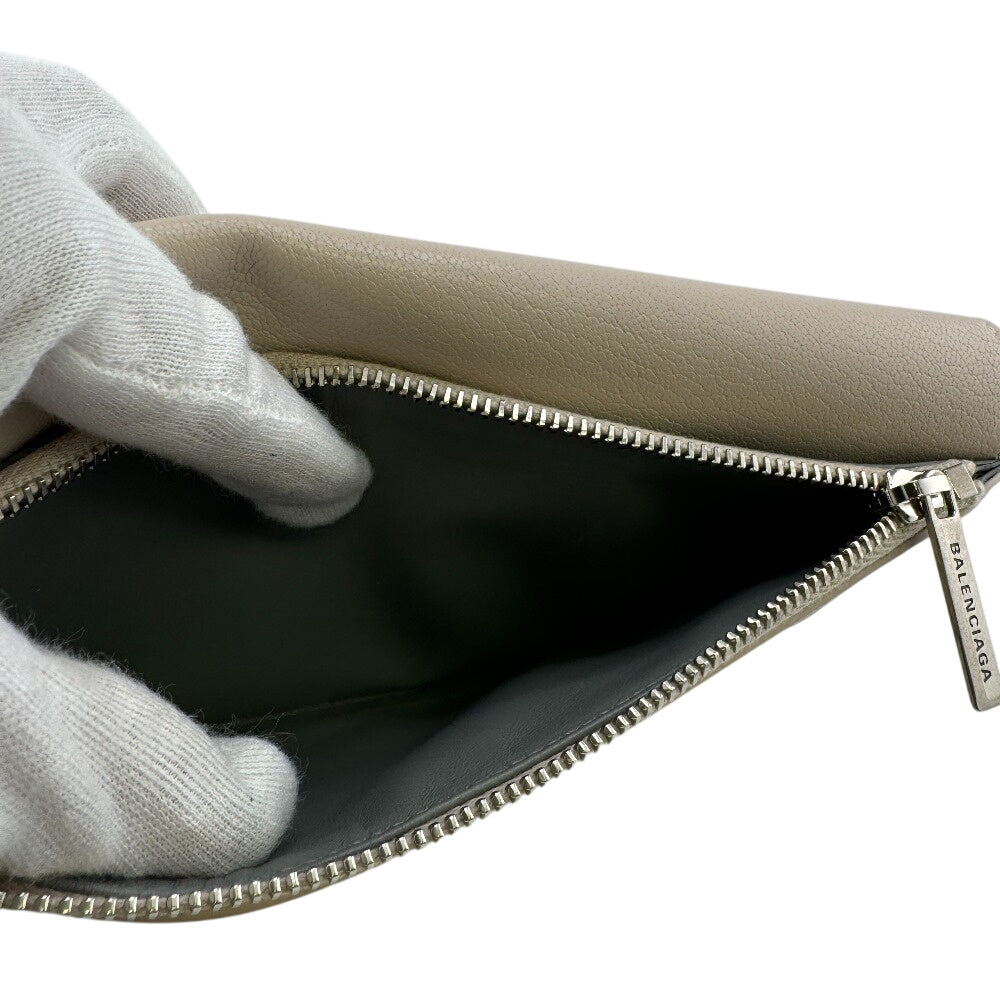 BALENCIAGA Long Wallet Purse 736732 leather beige envelope