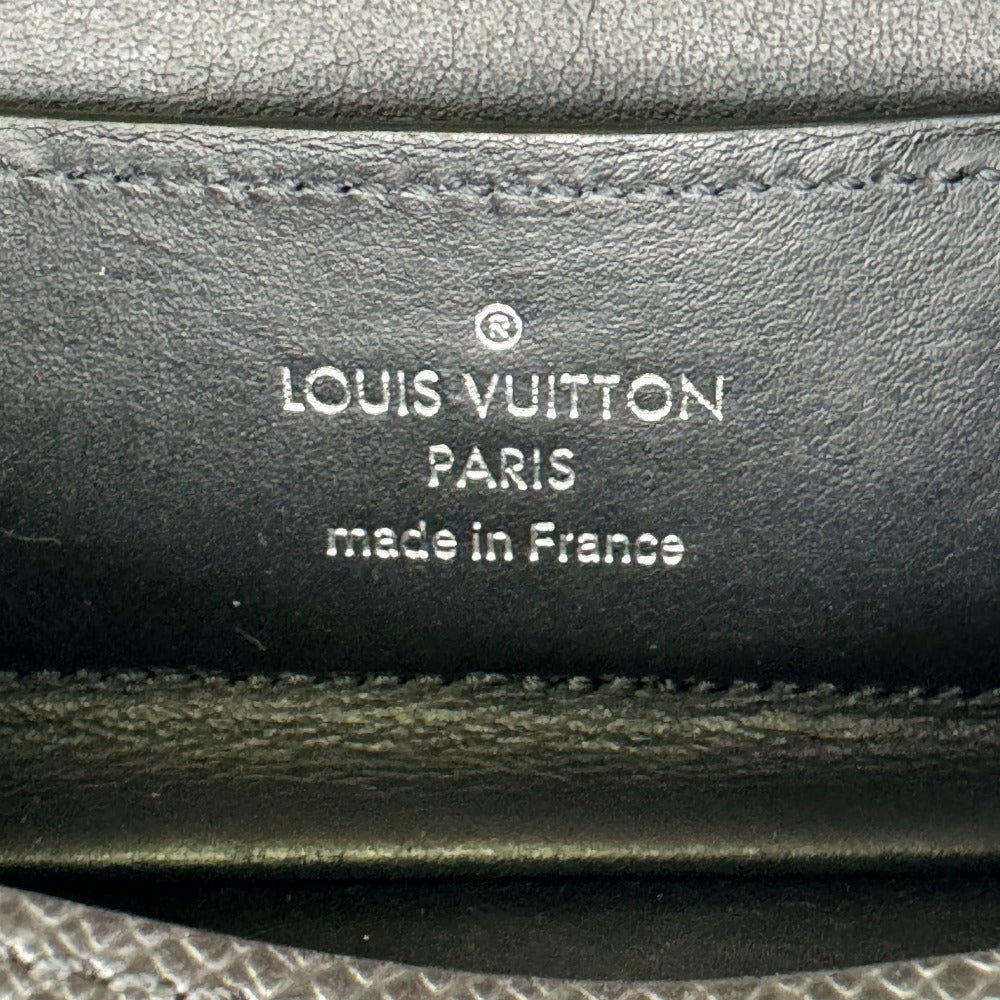 LOUIS VUITTON Coin case M30598 Taiga, Leather black Taiga Coin purse