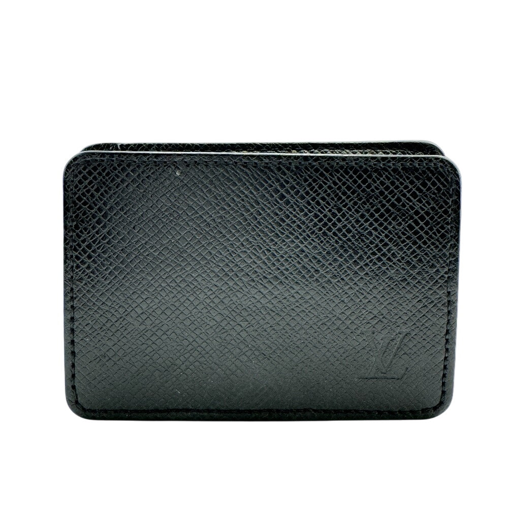 LOUIS VUITTON Coin case M30598 Taiga, Leather black Taiga Coin purse