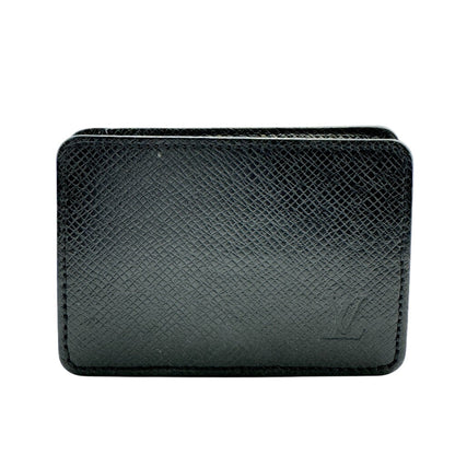 LOUIS VUITTON Coin case M30598 Taiga, Leather black Taiga Coin purse