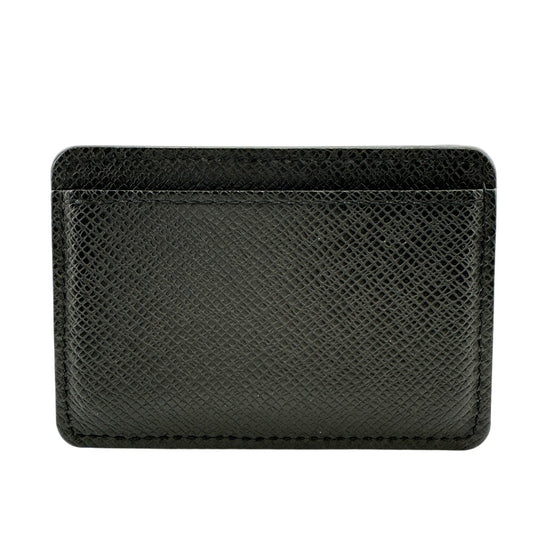 LOUIS VUITTON Coin case M30598 Taiga, Leather black Taiga Coin purse