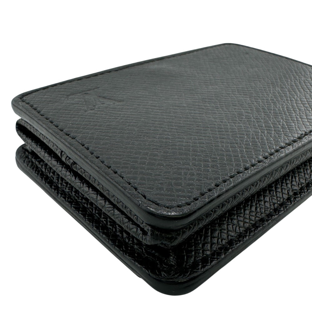 LOUIS VUITTON Coin case M30598 Taiga, Leather black Taiga Coin purse