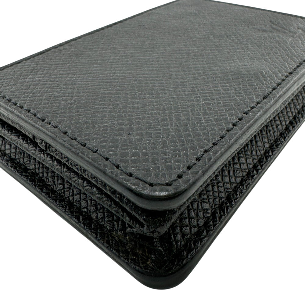 LOUIS VUITTON Coin case M30598 Taiga, Leather black Taiga Coin purse
