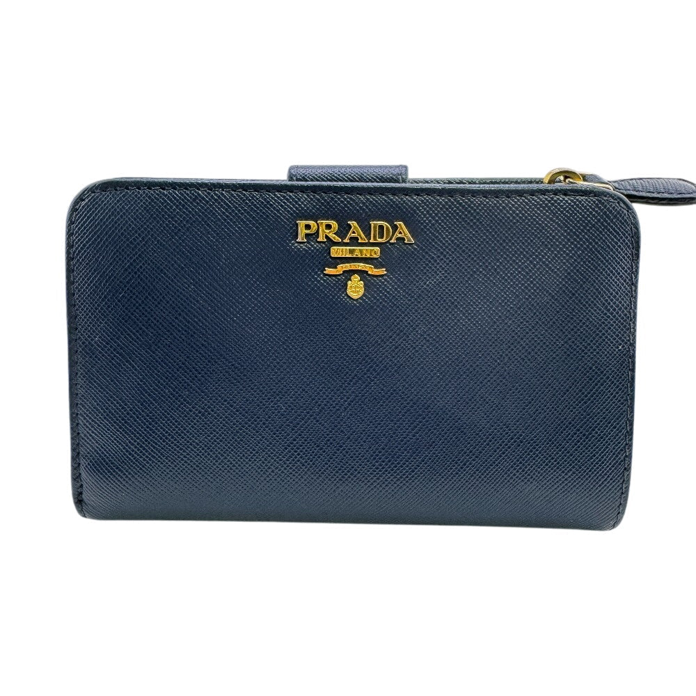 PRADA Bifold Wallet 1ML225 leather blue