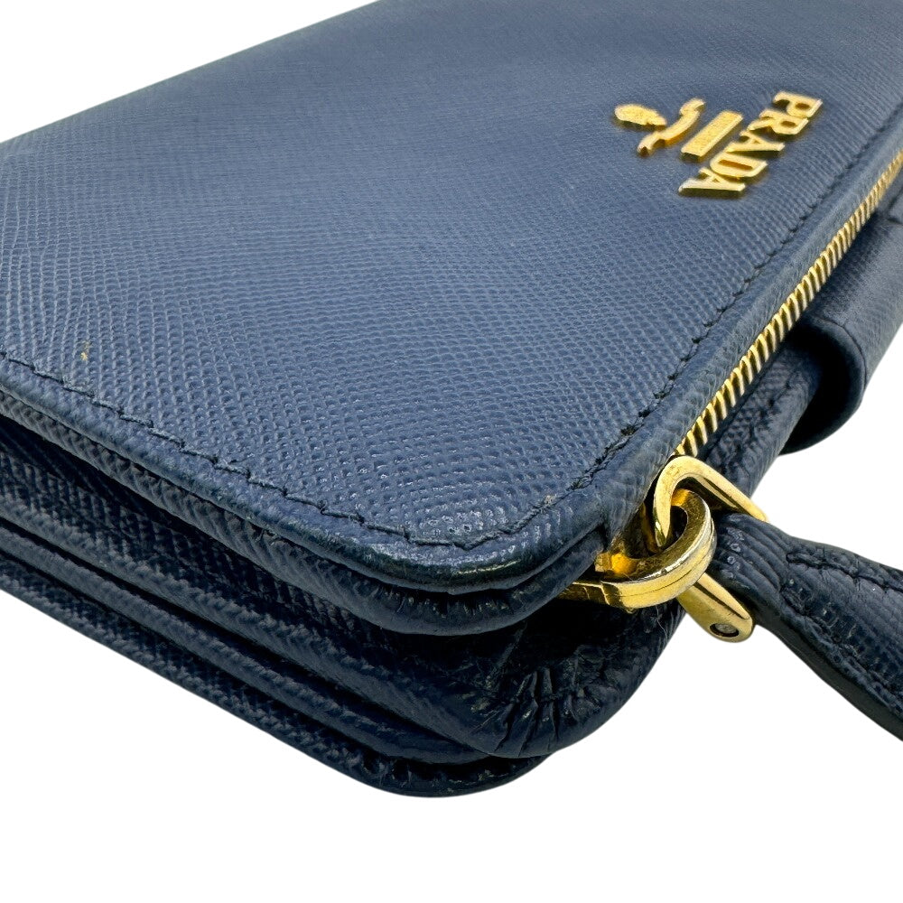 PRADA Bifold Wallet 1ML225 leather blue