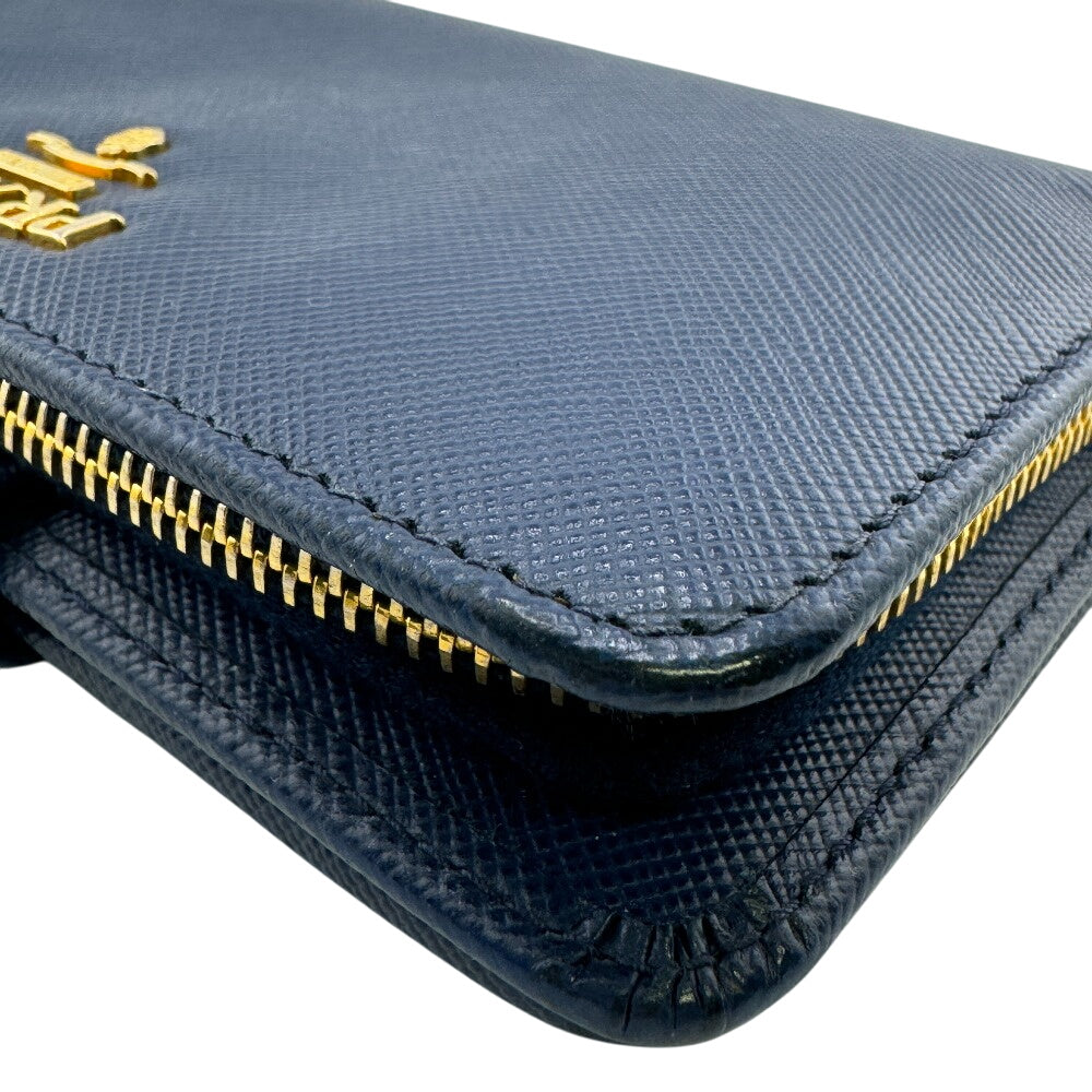 PRADA Bifold Wallet 1ML225 leather blue