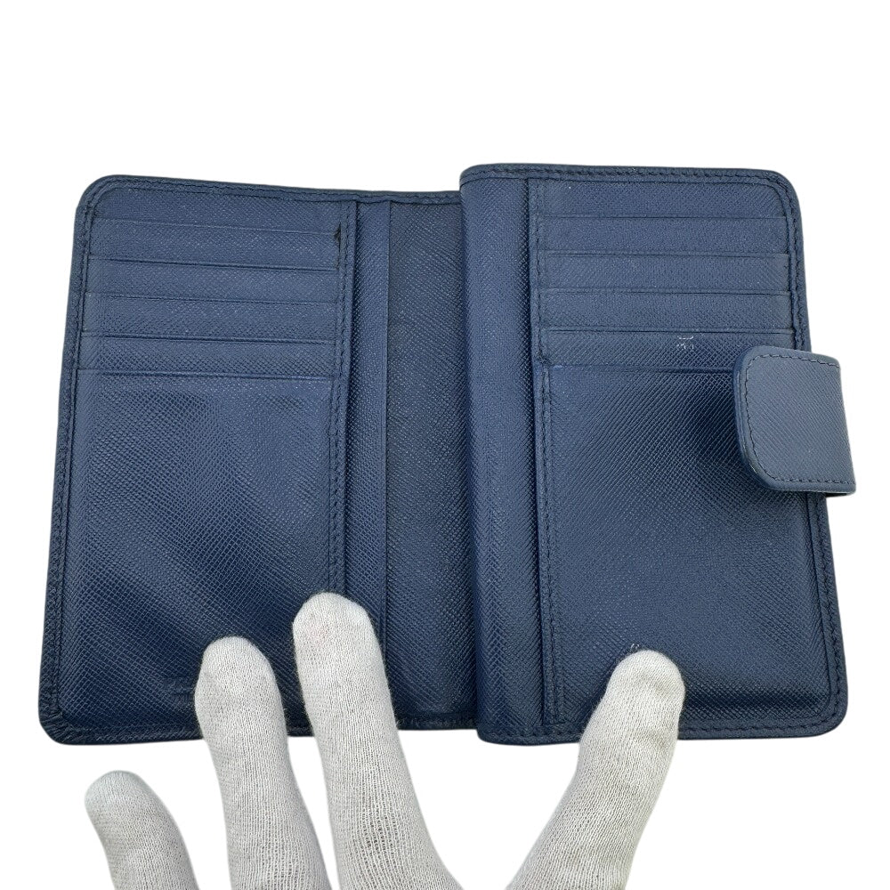 PRADA Bifold Wallet 1ML225 leather blue
