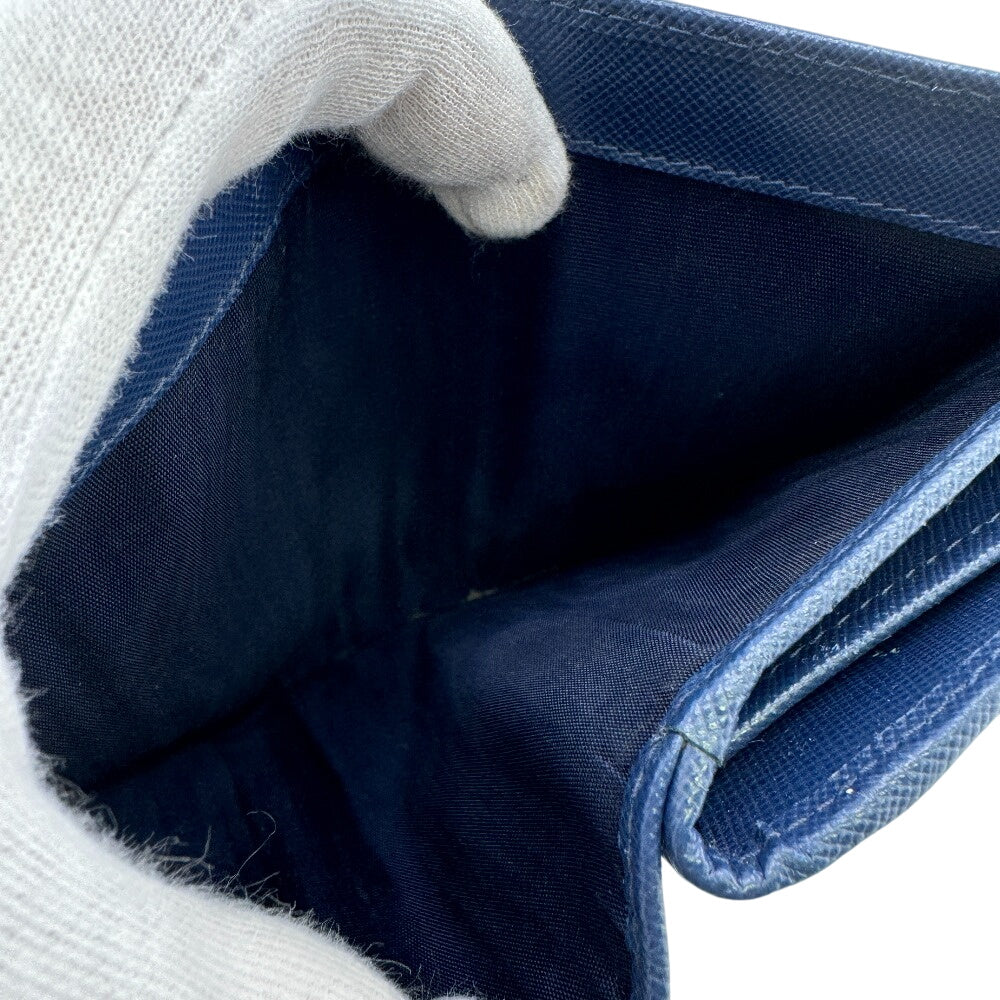 PRADA Bifold Wallet 1ML225 leather blue