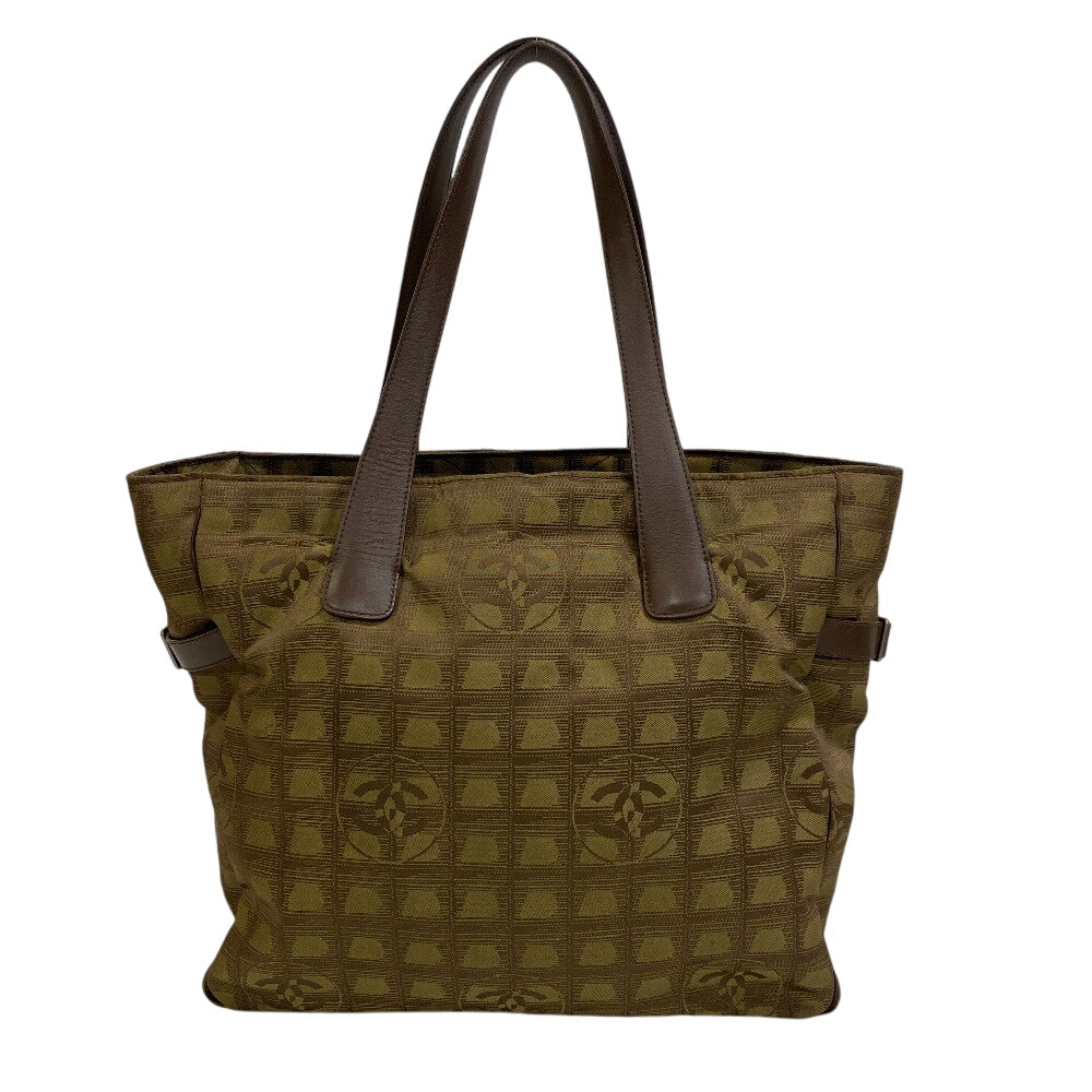 CHANEL Tote Bag Cotton canvas khaki New travel line