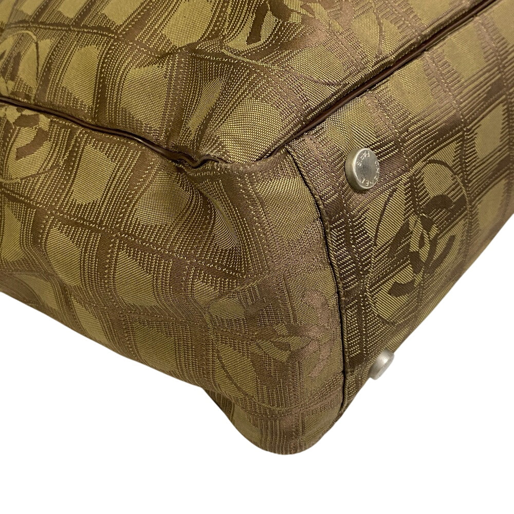 CHANEL Tote Bag Cotton canvas khaki New travel line