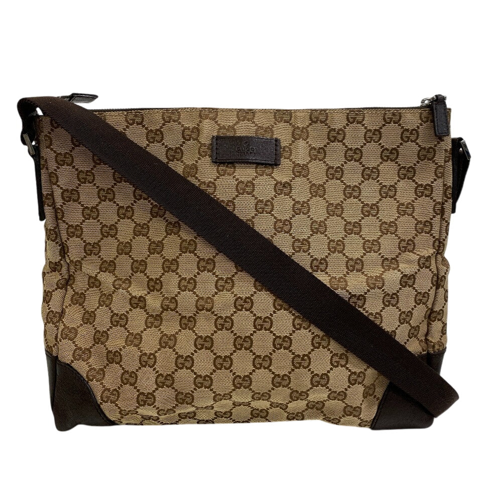 GUCCI Shoulder Bag 110054 PVC coated canvas Brown GG canvas