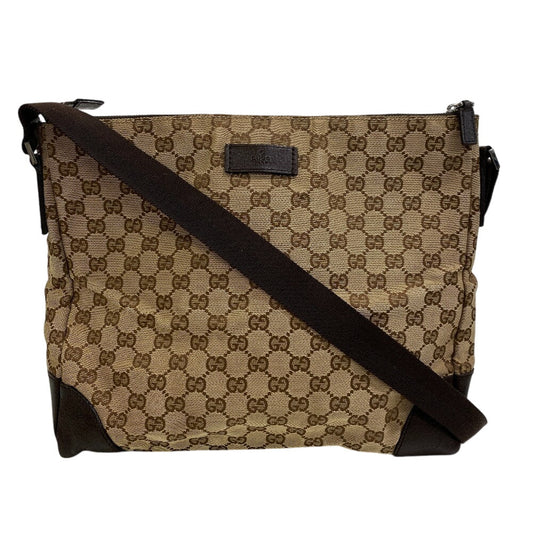 GUCCI Shoulder Bag 110054 PVC coated canvas Brown GG canvas