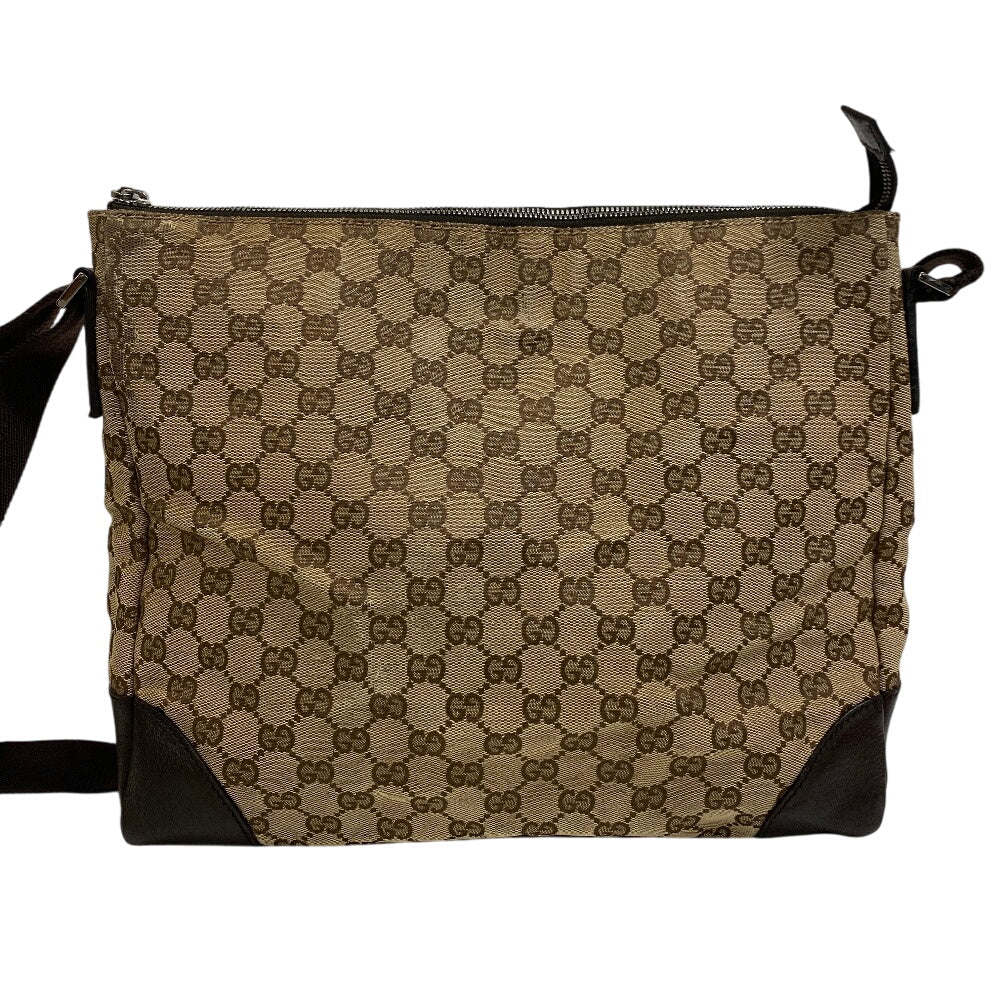 GUCCI Shoulder Bag 110054 PVC coated canvas Brown GG canvas