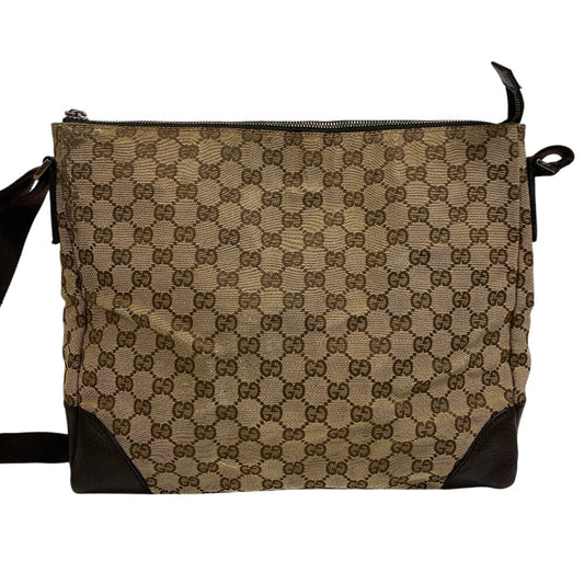 GUCCI Shoulder Bag 110054 PVC coated canvas Brown GG canvas