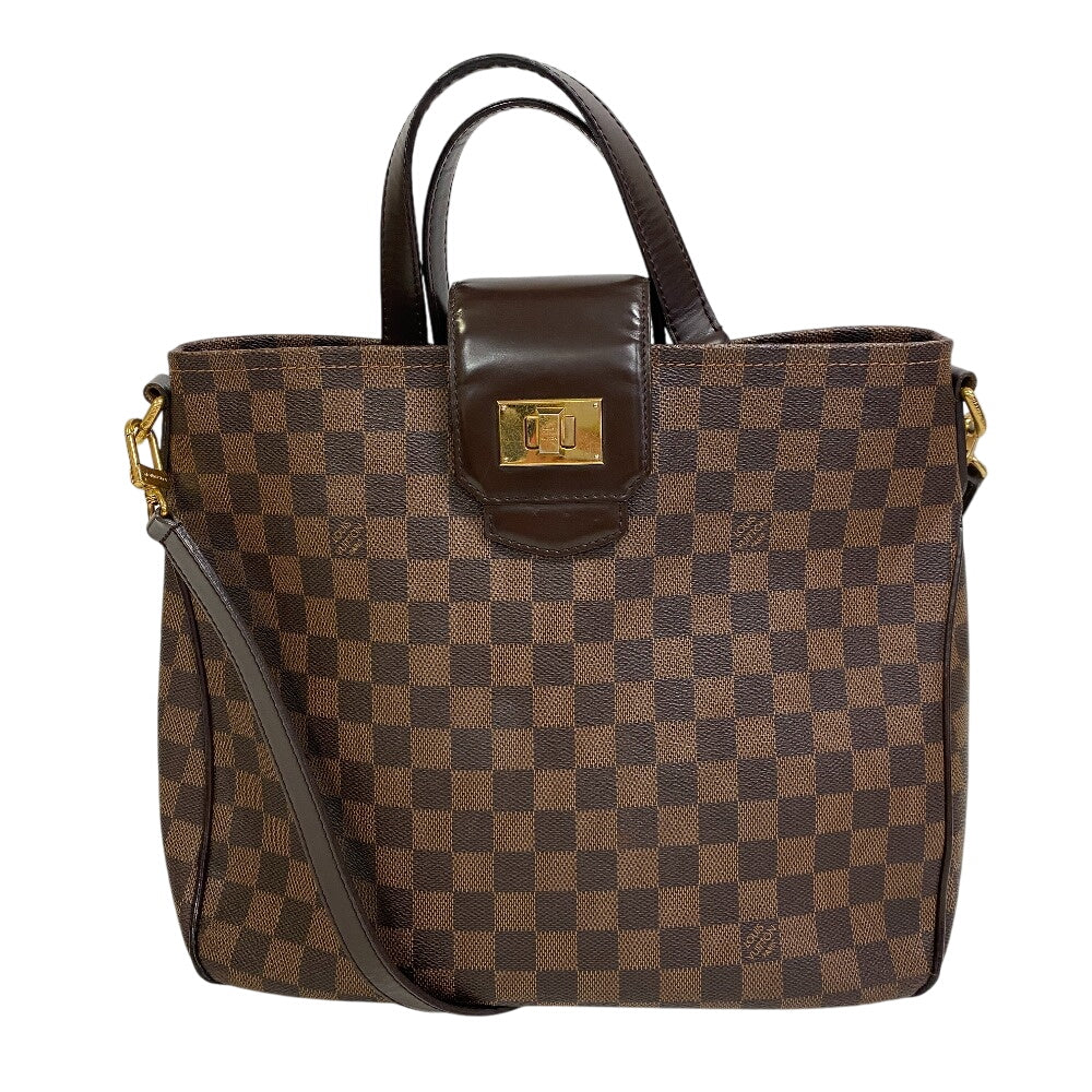 LOUIS VUITTON Handbag N41177 Leather, Cloth Brown Damier Hippopotamus roseberry
