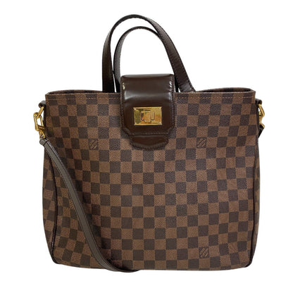 LOUIS VUITTON Handbag N41177 Leather, Cloth Brown Damier Hippopotamus roseberry