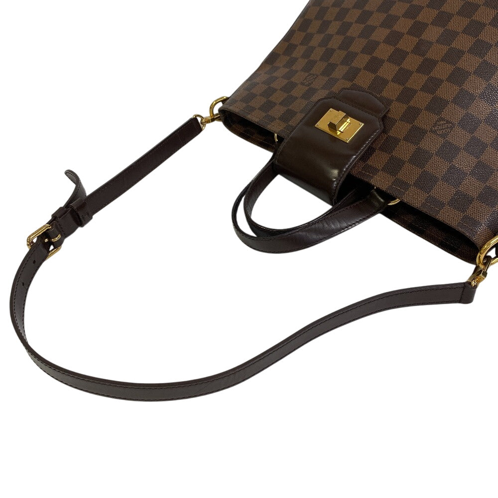 LOUIS VUITTON Handbag N41177 Leather, Cloth Brown Damier Hippopotamus roseberry