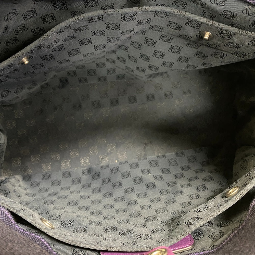 LOEWE Shoulder Bag canvas purple anagram