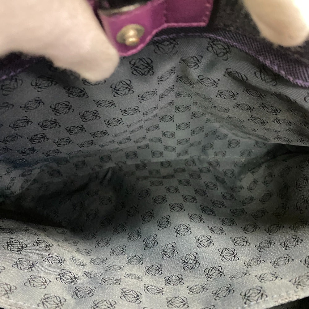 LOEWE Shoulder Bag canvas purple anagram