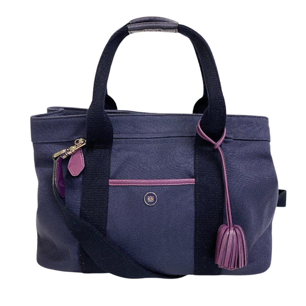 LOEWE Shoulder Bag canvas purple anagram
