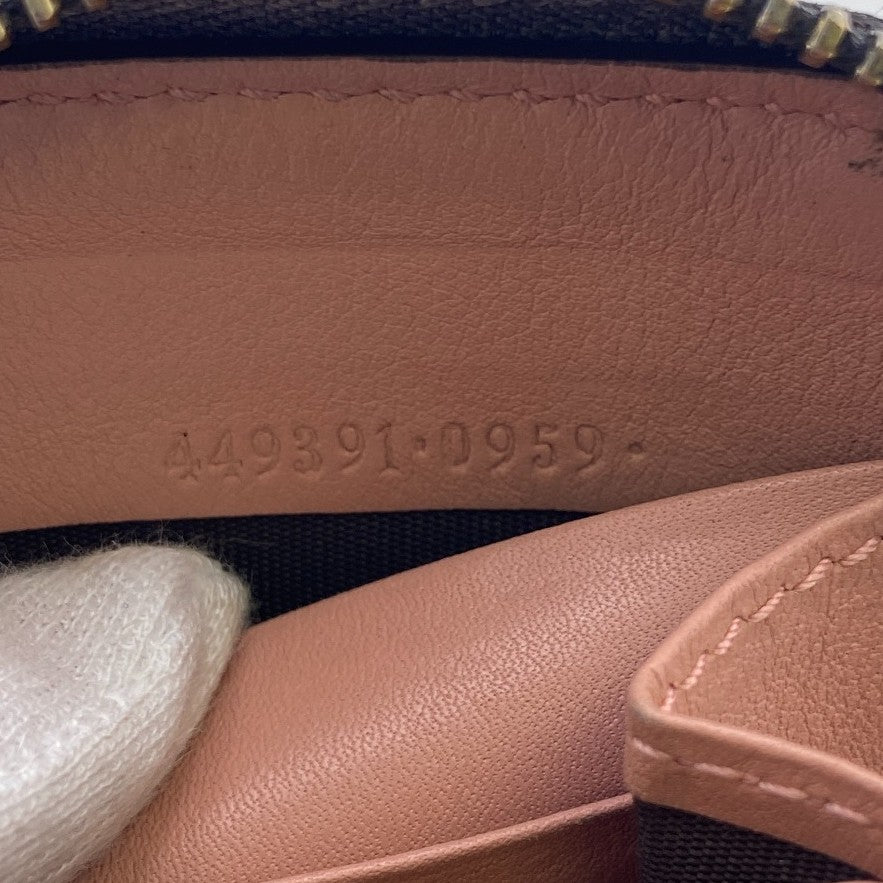 GUCCI Long Wallet Purse 449391 leather black Micro Guccisima