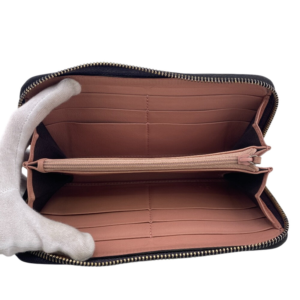 GUCCI Long Wallet Purse 449391 leather black Micro Guccisima