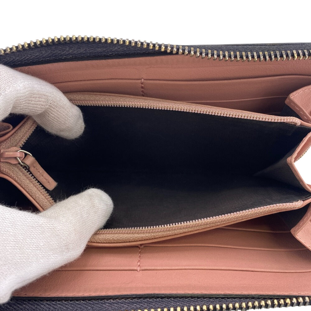 GUCCI Long Wallet Purse 449391 leather black Micro Guccisima