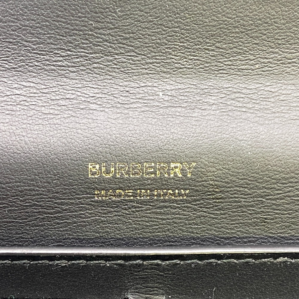 BURBERRY Long Wallet Purse leather black TB Roller