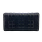 BURBERRY Long Wallet Purse leather black TB Roller