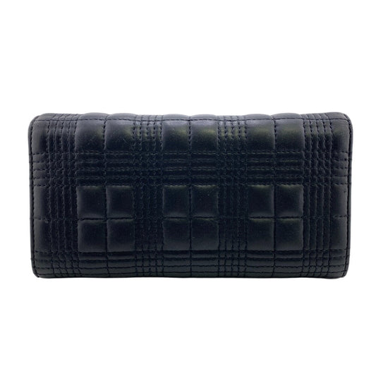 BURBERRY Long Wallet Purse leather black TB Roller