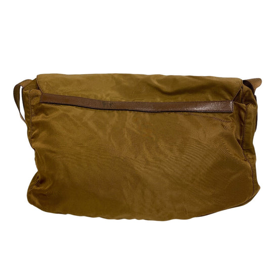 PRADA Shoulder Bag BT1738 Nylon Brown Triangular plate PRADA Vera Line Nylon Messenger Bag