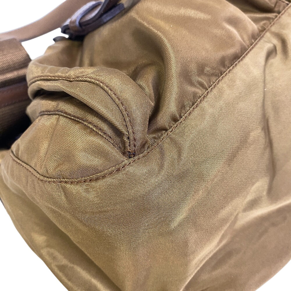 PRADA Shoulder Bag BT1738 Nylon Brown Triangular plate PRADA Vera Line Nylon Messenger Bag