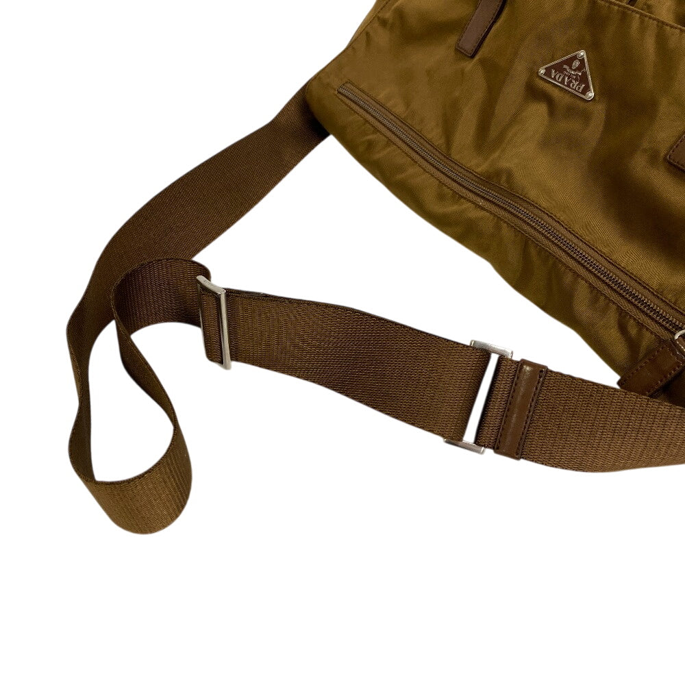PRADA Shoulder Bag BT1738 Nylon Brown Triangular plate PRADA Vera Line Nylon Messenger Bag