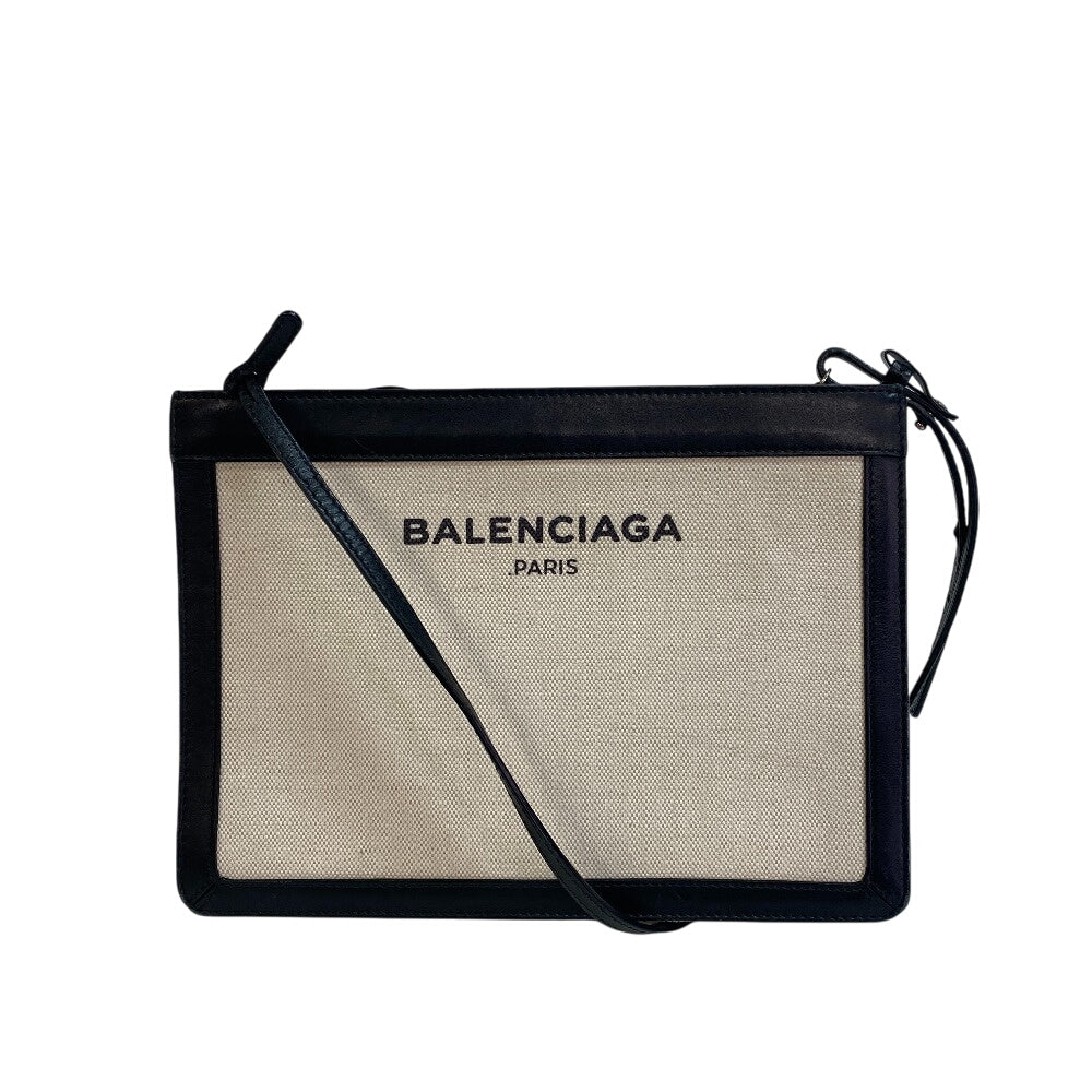 BALENCIAGA Shoulder Bag 339937 Canvas, Leather beige