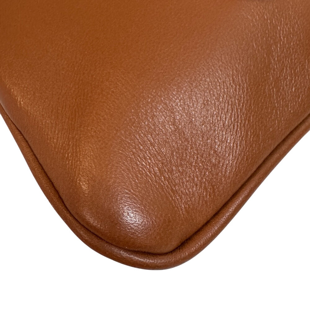 CELINE Pochette lambskin Brown Triomphe