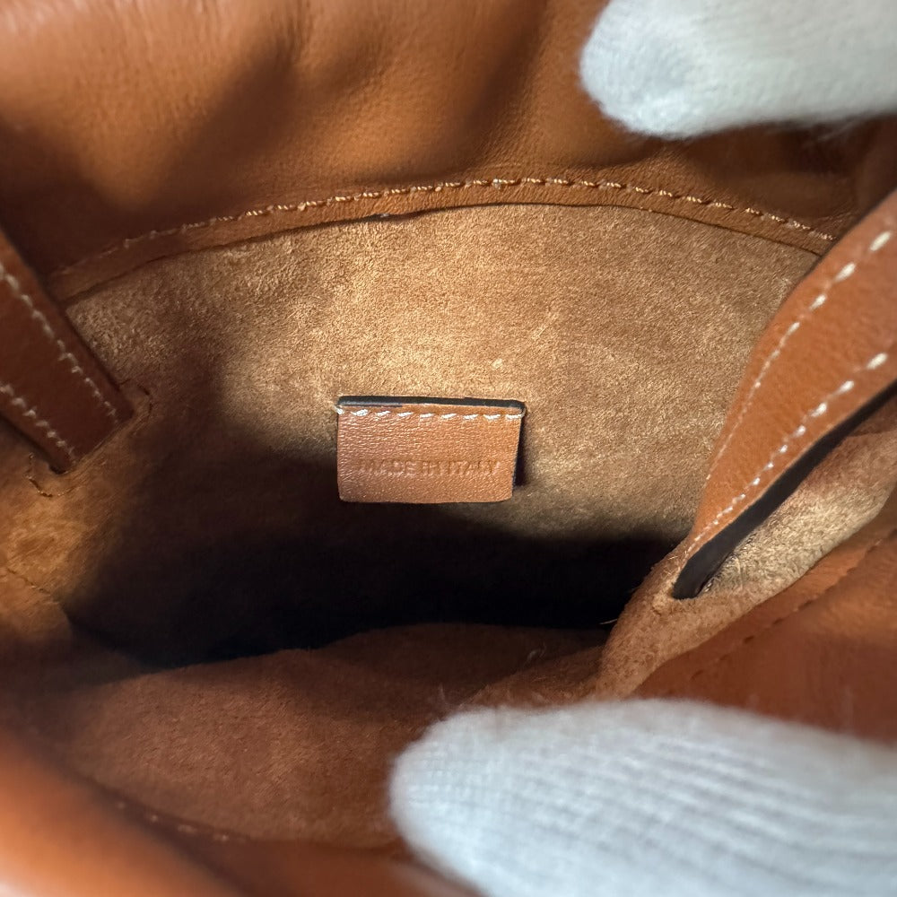 CELINE Pochette lambskin Brown Triomphe