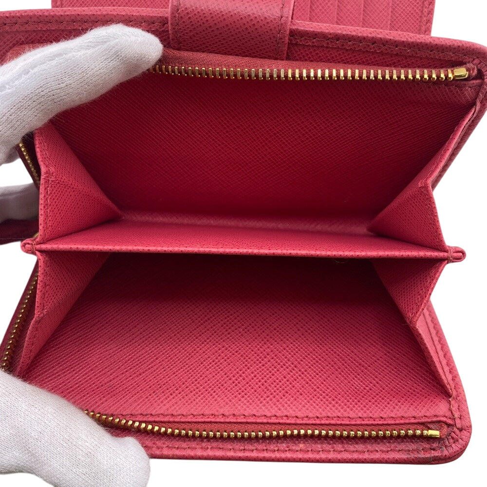 PRADA Bifold Wallet 1ML018 leather pink Safiano