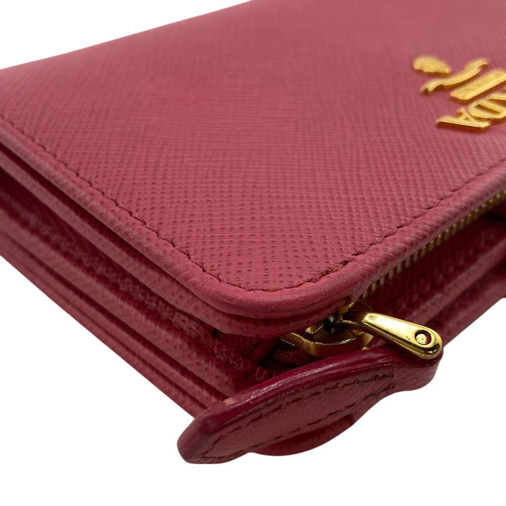 PRADA Bifold Wallet 1ML018 leather pink Safiano