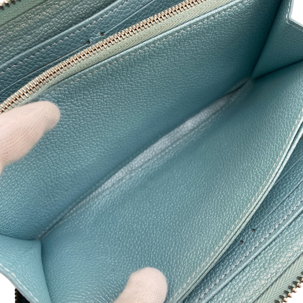 LOUIS VUITTON Long Wallet Purse M12680 leather blue Monogram Empreinte LV SKI Zippy wallet