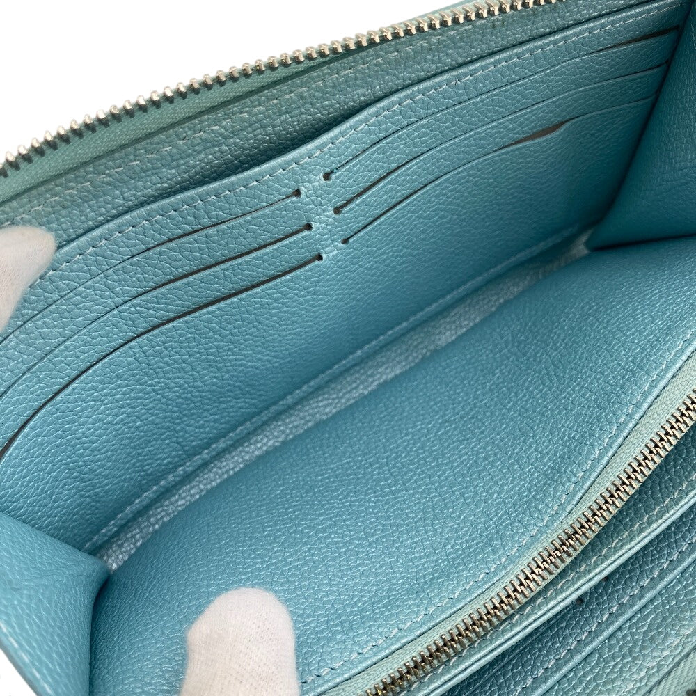 LOUIS VUITTON Long Wallet Purse M12680 leather blue Monogram Empreinte LV SKI Zippy wallet
