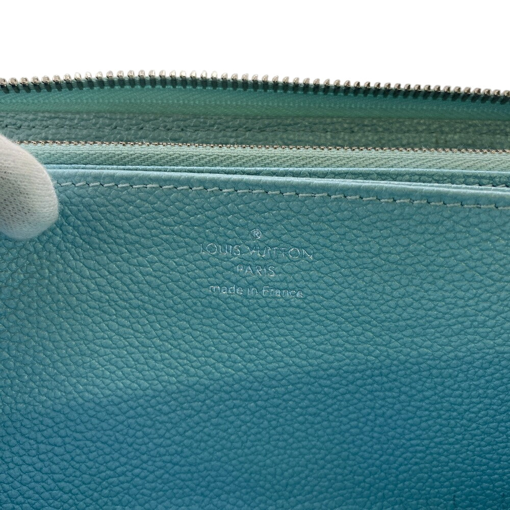 LOUIS VUITTON Long Wallet Purse M12680 leather blue Monogram Empreinte LV SKI Zippy wallet