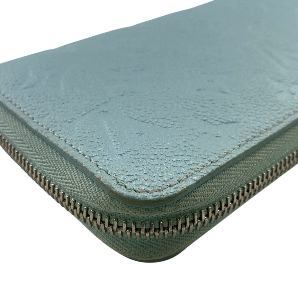 LOUIS VUITTON Long Wallet Purse M12680 leather blue Monogram Empreinte LV SKI Zippy wallet