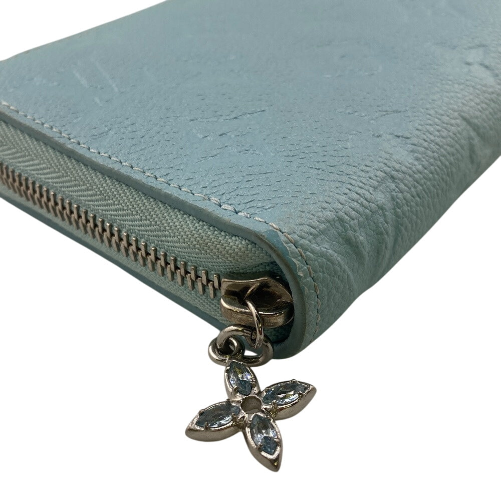 LOUIS VUITTON Long Wallet Purse M12680 leather blue Monogram Empreinte LV SKI Zippy wallet